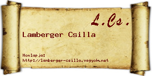 Lamberger Csilla névjegykártya
